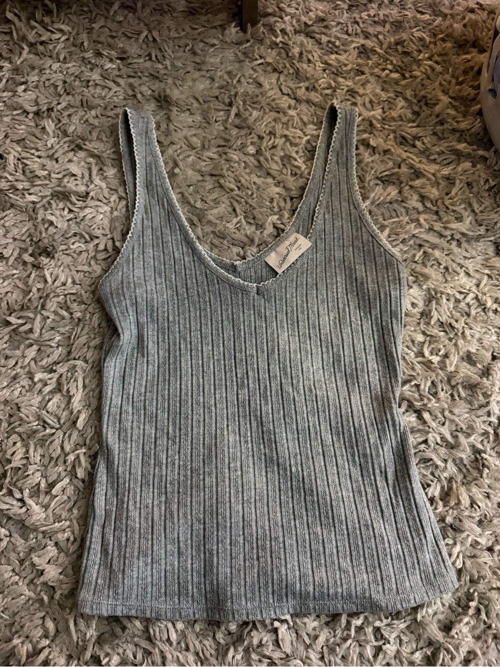 Universal Thread Gray Ribbed Knit Tank Top